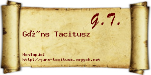 Güns Tacitusz névjegykártya